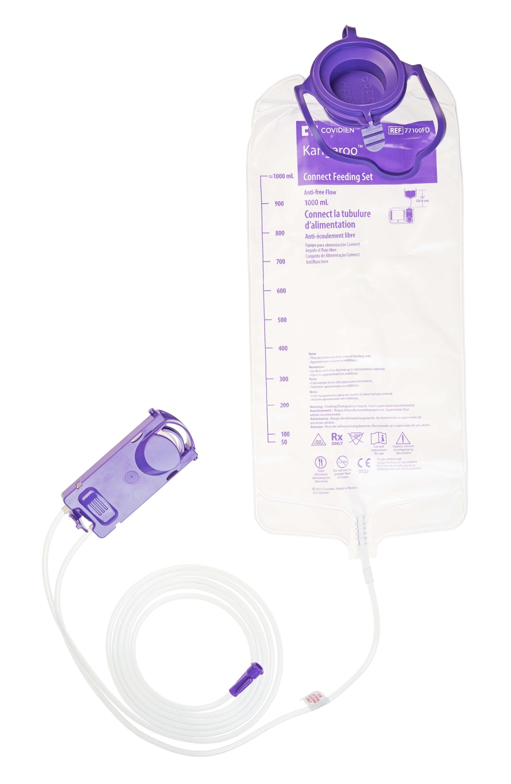 Kangaroo Connect 1000mL Feed Set with No Inline Medication Port Non-Sterile