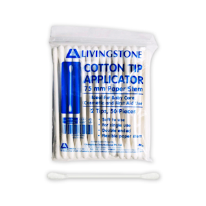Livingstone Cotton Tip Applicator, Double Tipped, Biodegradable Paper Stem