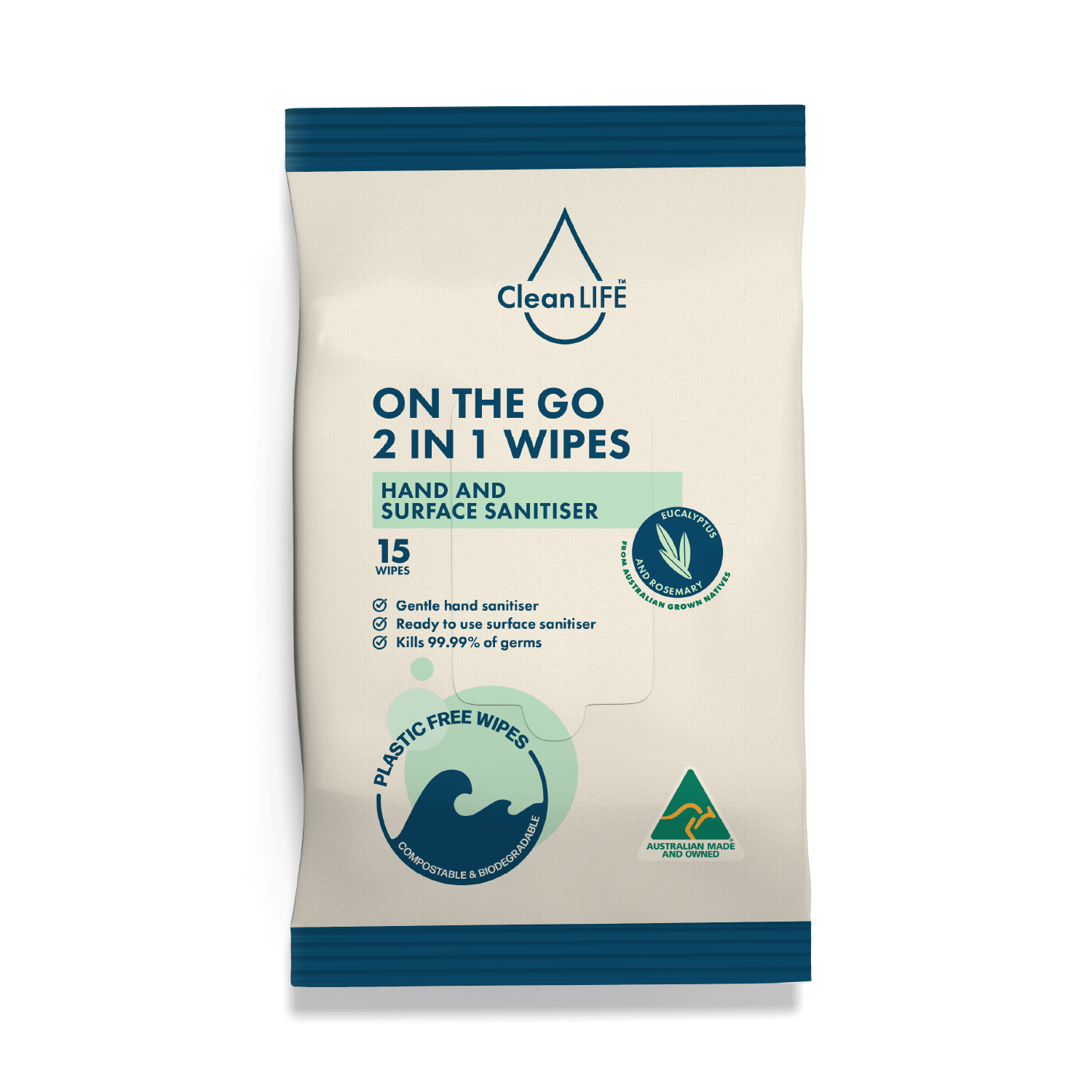 CleanLIFE On The GO 2 in 1 Wipes