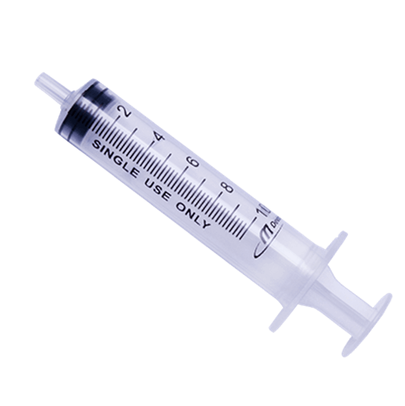 Mdevices 10mL Syringe - Leur Slip, Central Nozzle