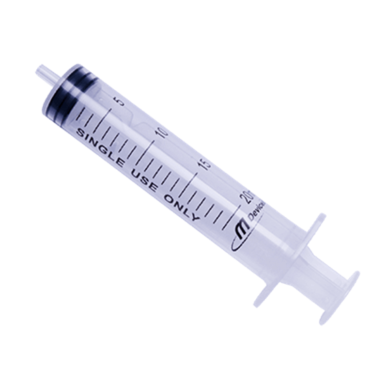 Mdevices 20mL Syringe - Leur Slip, Eccentric Nozzle
