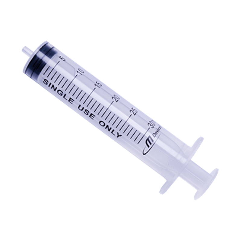 Mdevices 30mL Syringe - Leur Slip, Eccentric Nozzle