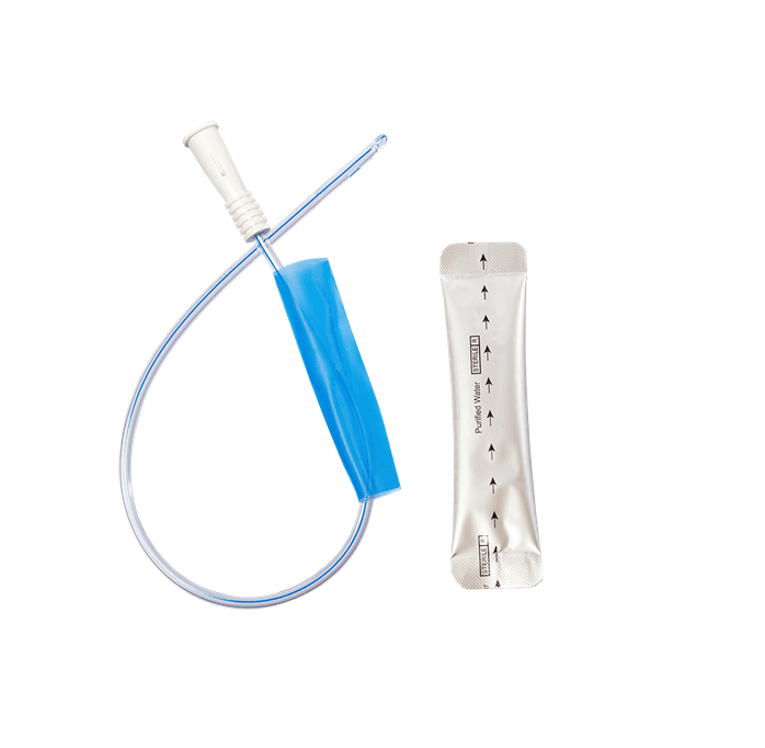 Nelaton Hydrophilic Coated Catheter with Water Sachet Coude Tip 40cm Male - All Sizes