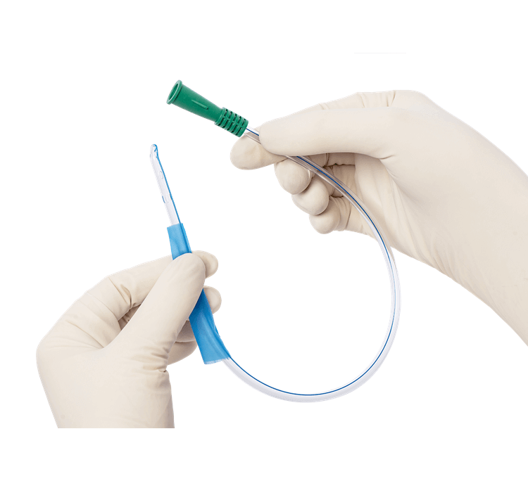 Nelaton Hydrophilic Coated Catheter with Water Sachet Coude Tip 40cm Male - All Sizes