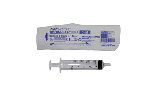 Livingstone 5ml Syringe - Luer Slip Tip, Concentric