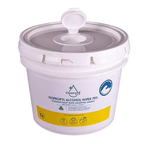 CleanLIFE Isopropyl Alcohol Wipes 70% Tub - 400 wipes