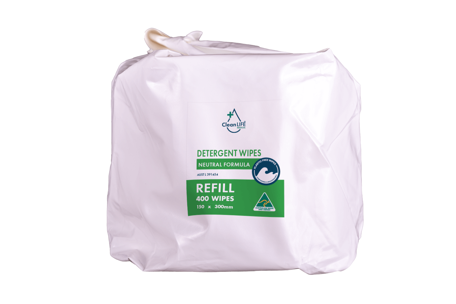 CleanLIFE Detergent Wipes Tub Refill - 400 wipes