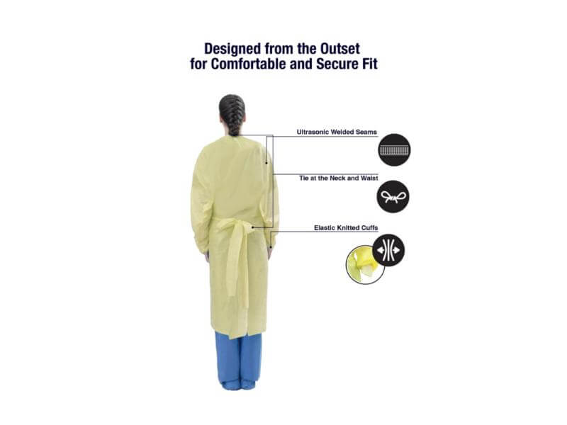 Disposable Isolation Gown AAMI Level 2 - Yellow