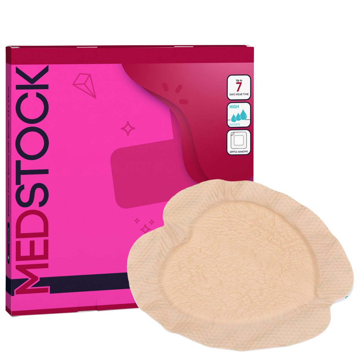 Silicone Foam Dressing With Border Sacrum