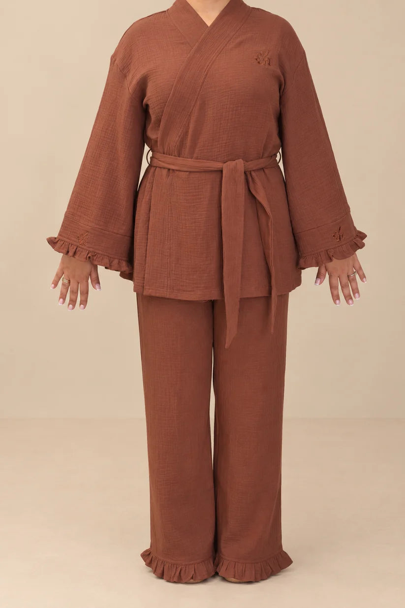 Muslin Noor Set - Chocolate