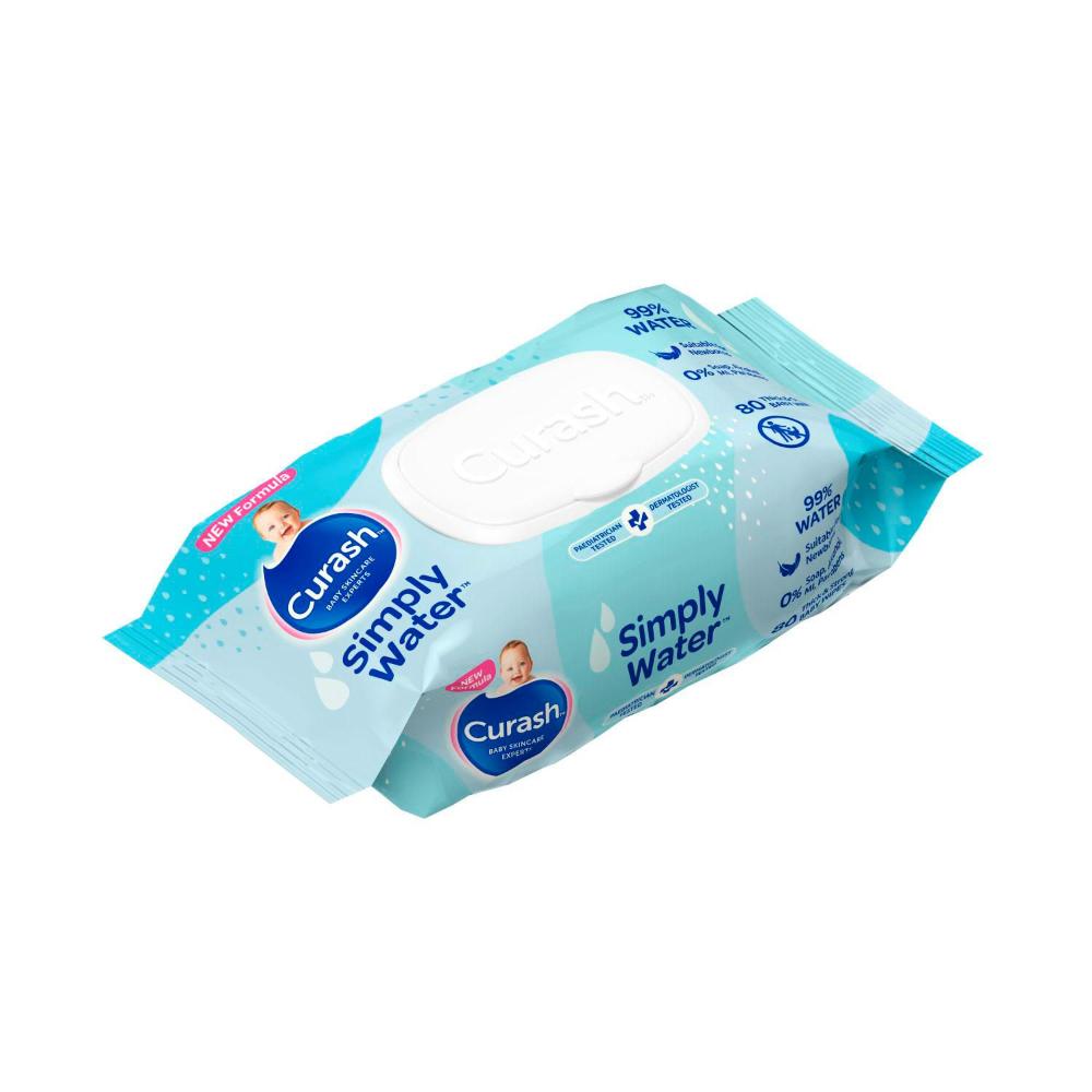 Curash Simply Water Wipes 80pk