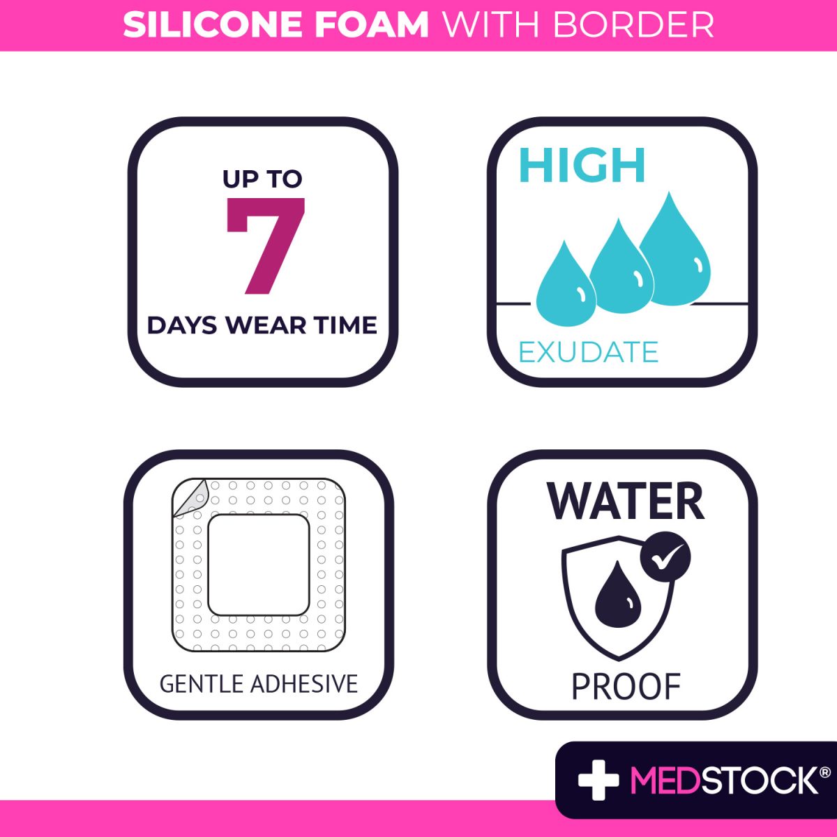 Silicone Foam Dressing With Border Sacrum