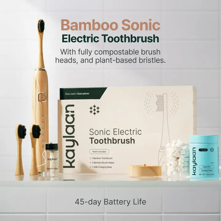 Electric Bamboo Toothbrush - 4 Modes - Compostable