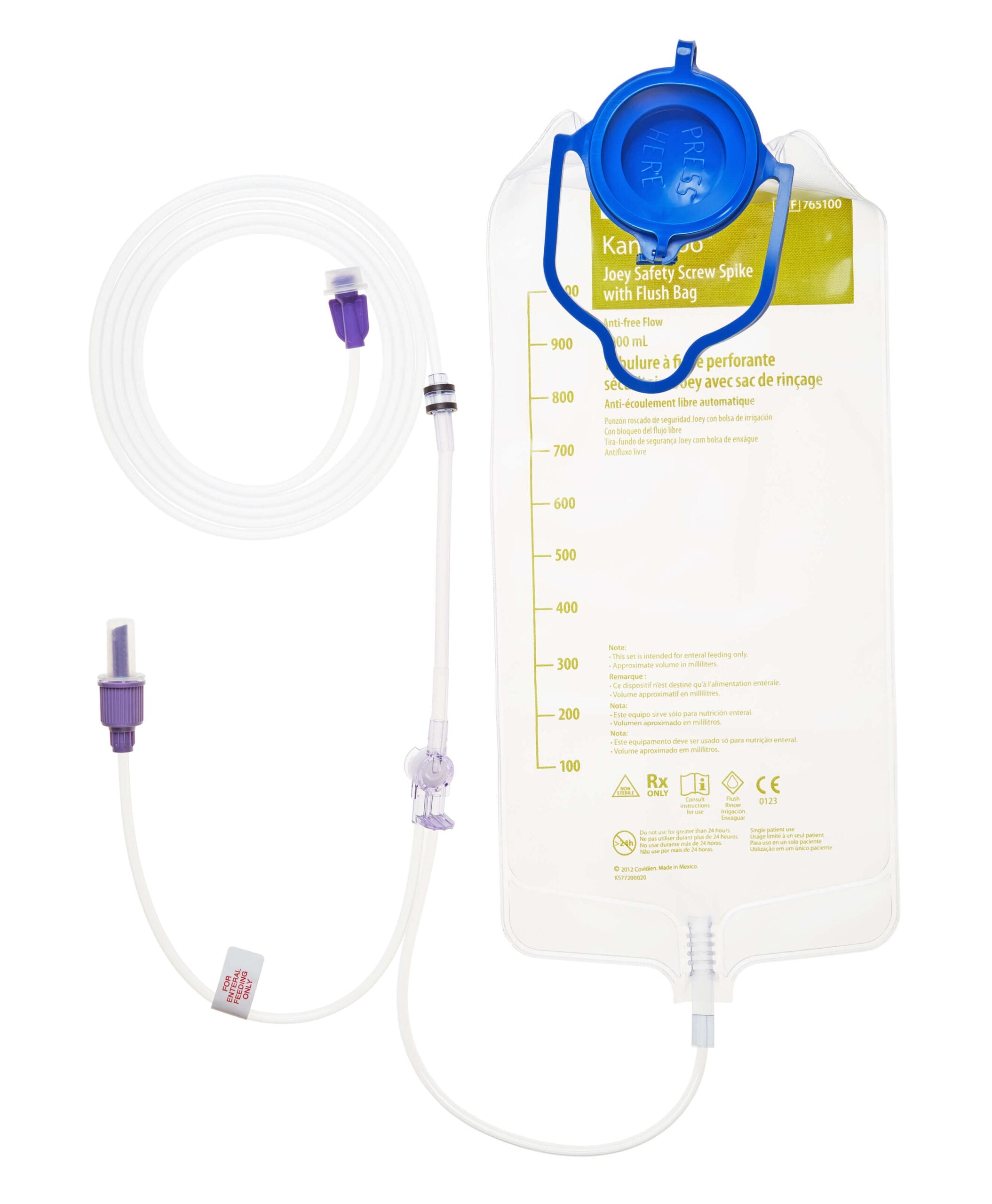 Kangaroo Joey Feed and Flush Set with No Inline Medication Port Non-Sterile