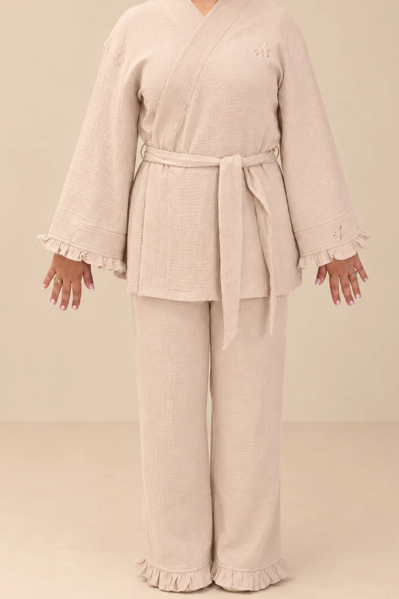 Muslin Noor Set - Beige