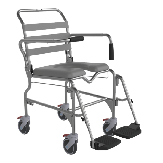 Aspire Swing Away Footrest Shower Commode - Attendant Propelled