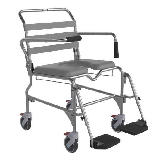 Aspire Swing Away Footrest Shower Commode - Attendant Propelled