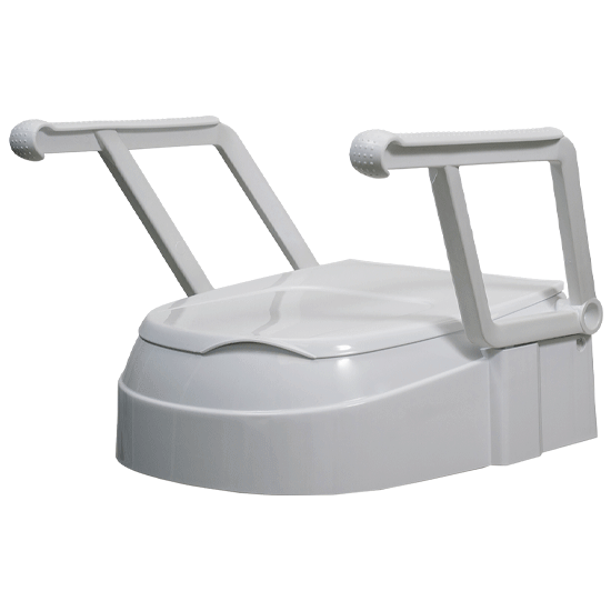 Aspire Raised Toilet Seat with Swing Back Arms