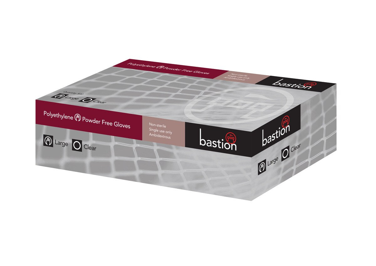 Bastion Polethylene Embossed Gloves - Clear