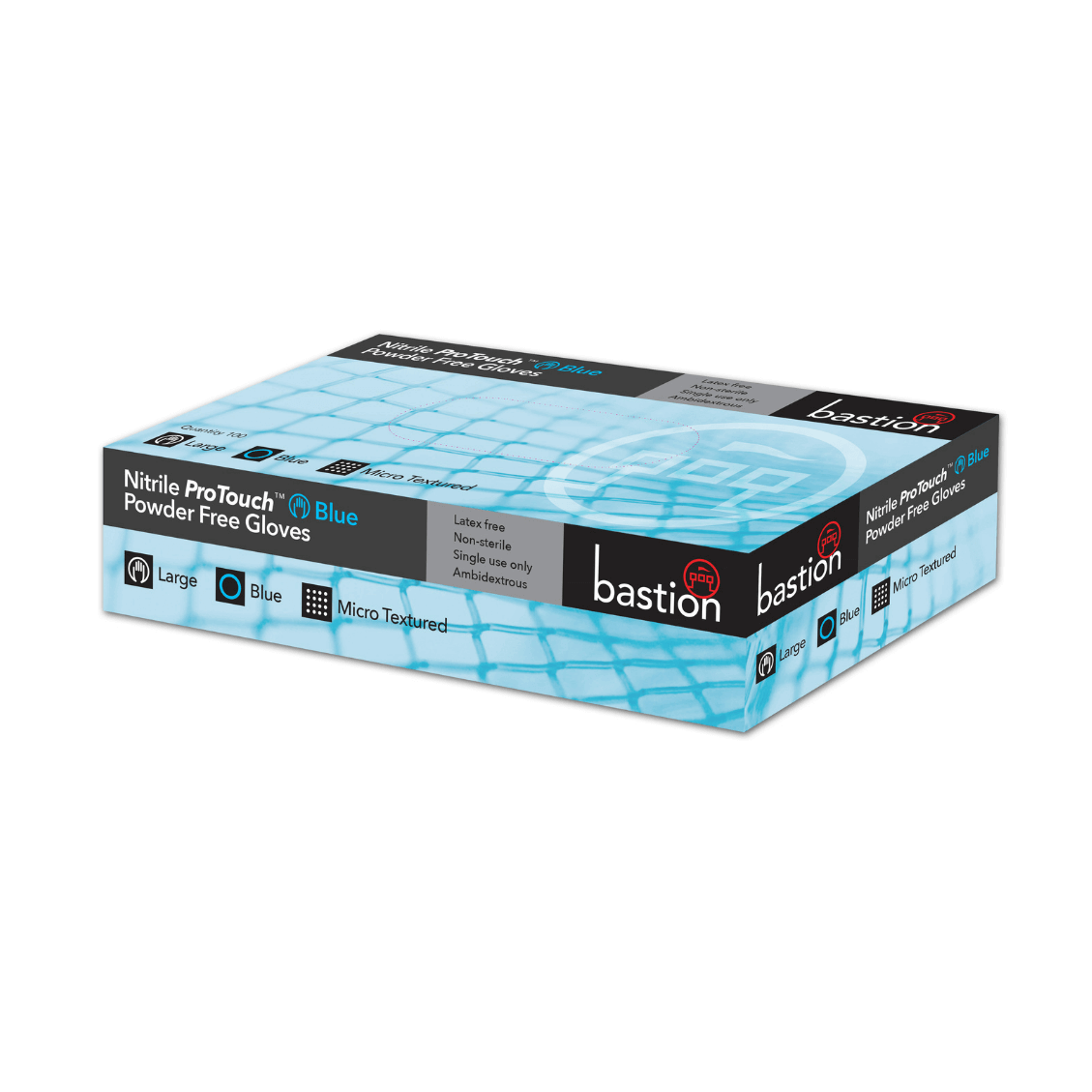 Bastion Nitrile ProTouch Powder Free Gloves - Blue