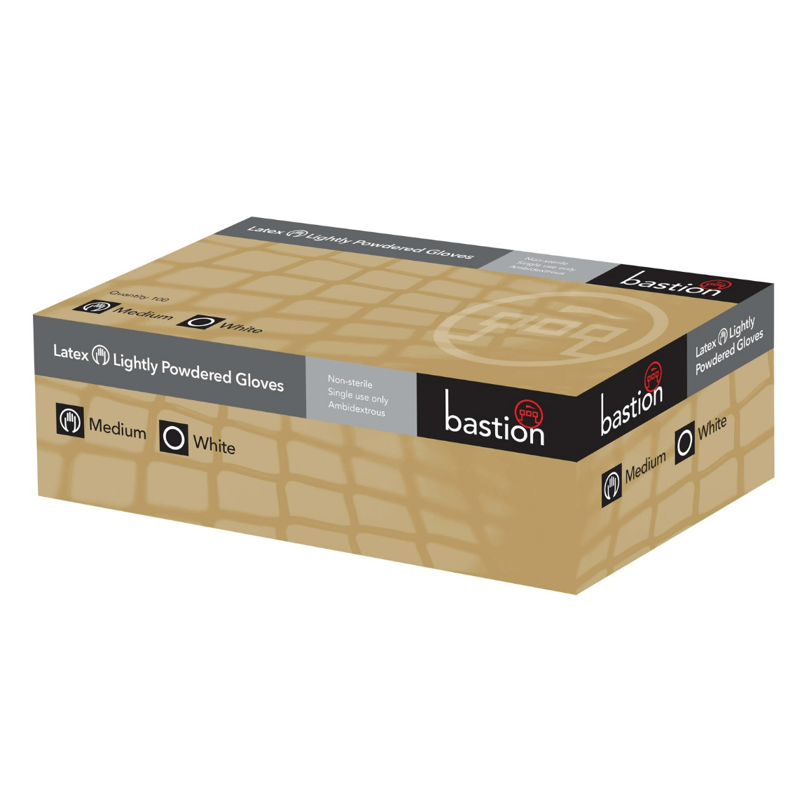 Bastion Latex  Lightly Powdered Gloves - White
