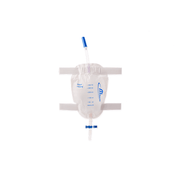 Leg Bag T-Tap Non-Return Valve with Silicone Lined Straps and Fabric Fastener 350mL - All Sizes