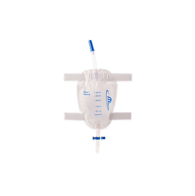 Leg Bag T-Tap Non-Return Valve with Silicone Lined Straps and Fabric Fastener 350mL - All Sizes