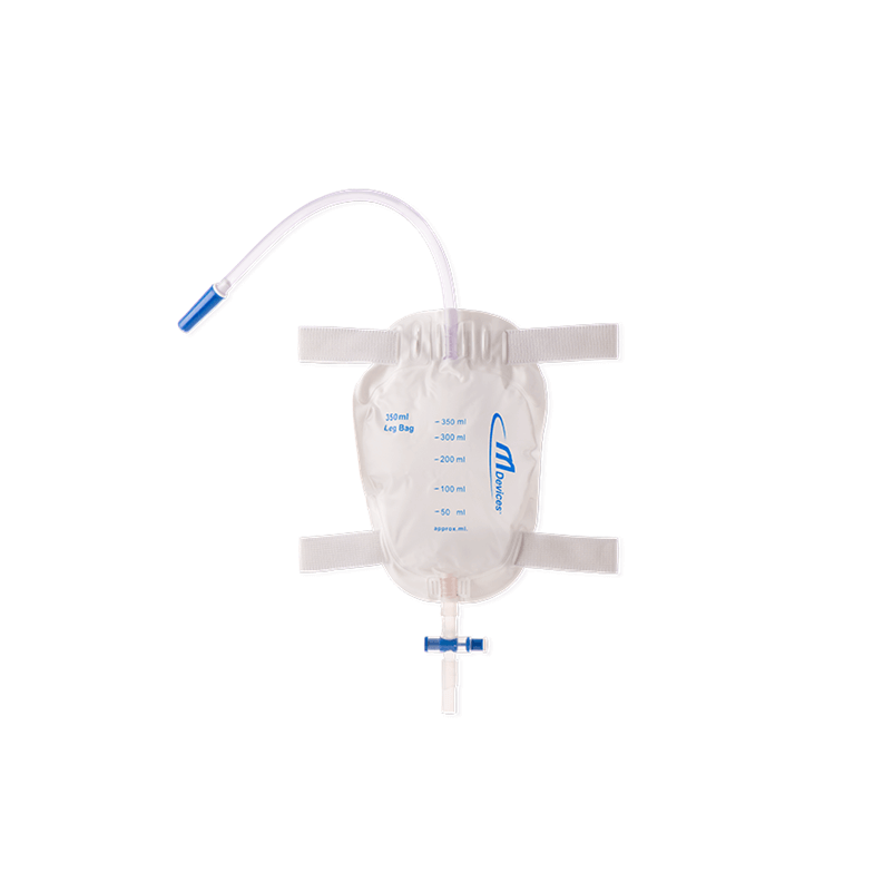 Leg Bag T-Tap Non-Return Valve with Silicone Lined Straps and Fabric Fastener 350mL - All Sizes