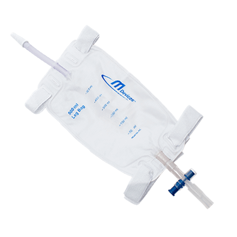 Leg Bag T-Tap Non-Return Valve with Silicone Lined Straps and Fabric Fastener 750mL - All Sizes