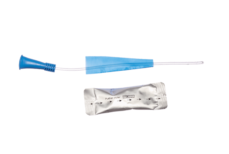 Nelaton Hydrophilic Coated Catheter with Water Sachet Standard Tip 18cm Female - All Sizes