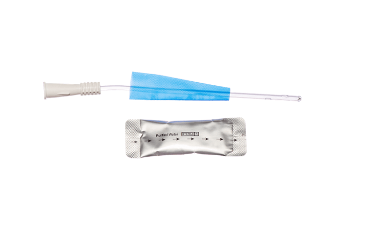 Nelaton Hydrophilic Coated Catheter with Water Sachet Standard Tip 18cm Female - All Sizes