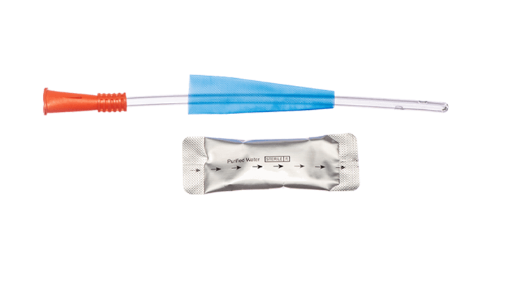 Nelaton Hydrophilic Coated Catheter with Water Sachet Standard Tip 18cm Female - All Sizes