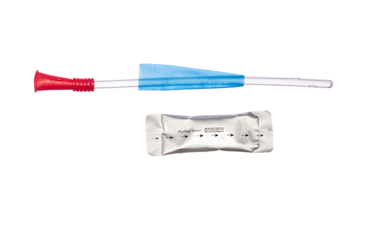 Nelaton Hydrophilic Coated Catheter with Water Sachet Standard Tip 18cm Female - All Sizes