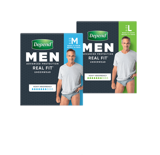 Depend Real Fit Underwear for Men - All sizes