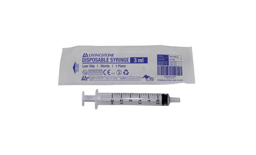 Livingstone 3ml Syringe - Luer Slip Tip, Concentric