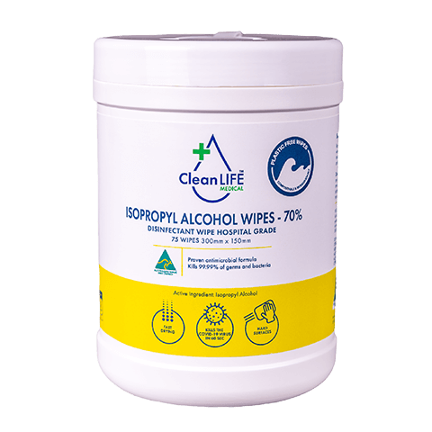 CleanLIFE Isopropyl Alcohol Wipes 70% Canister