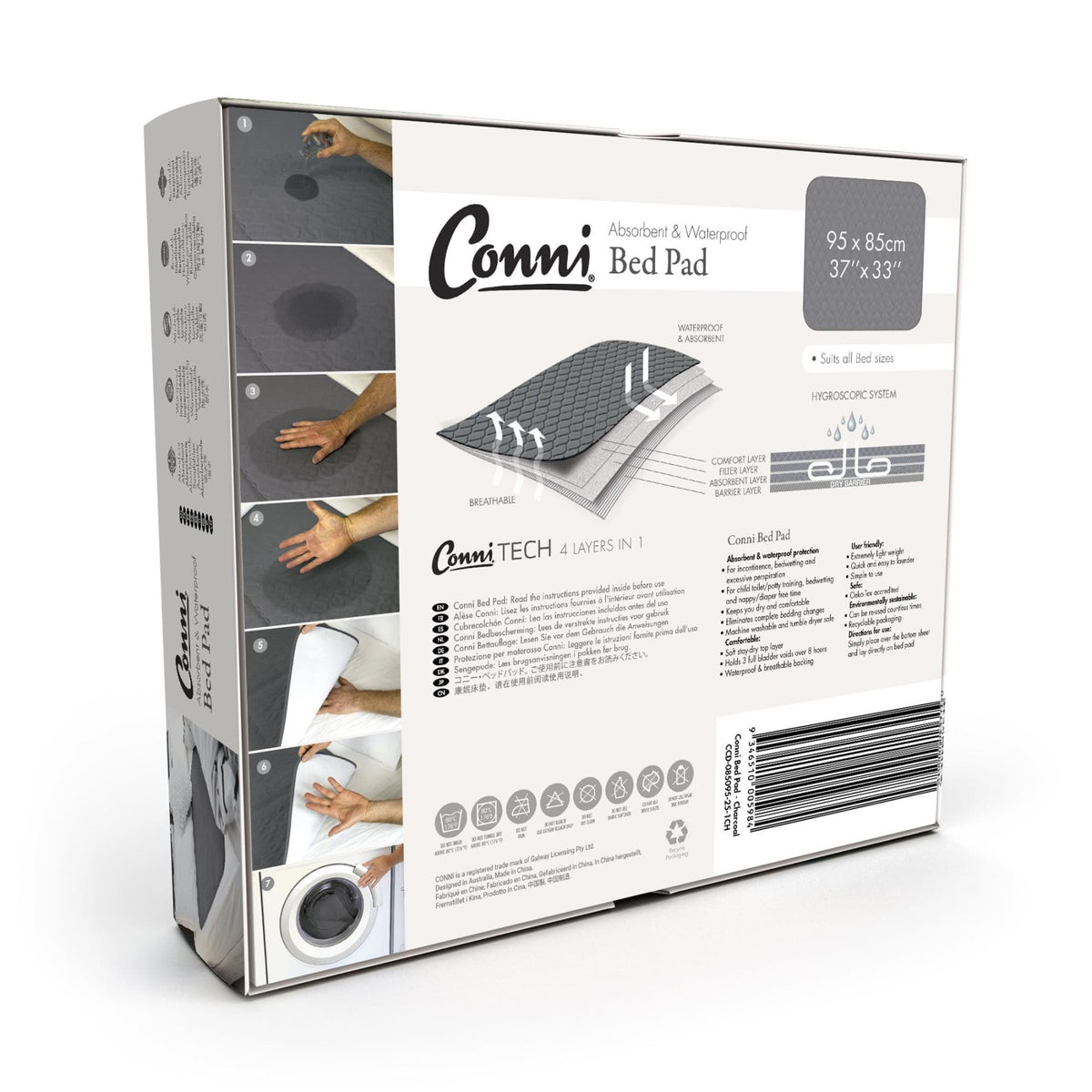 Conni Reusable Bed Pad with Tuck-ins
