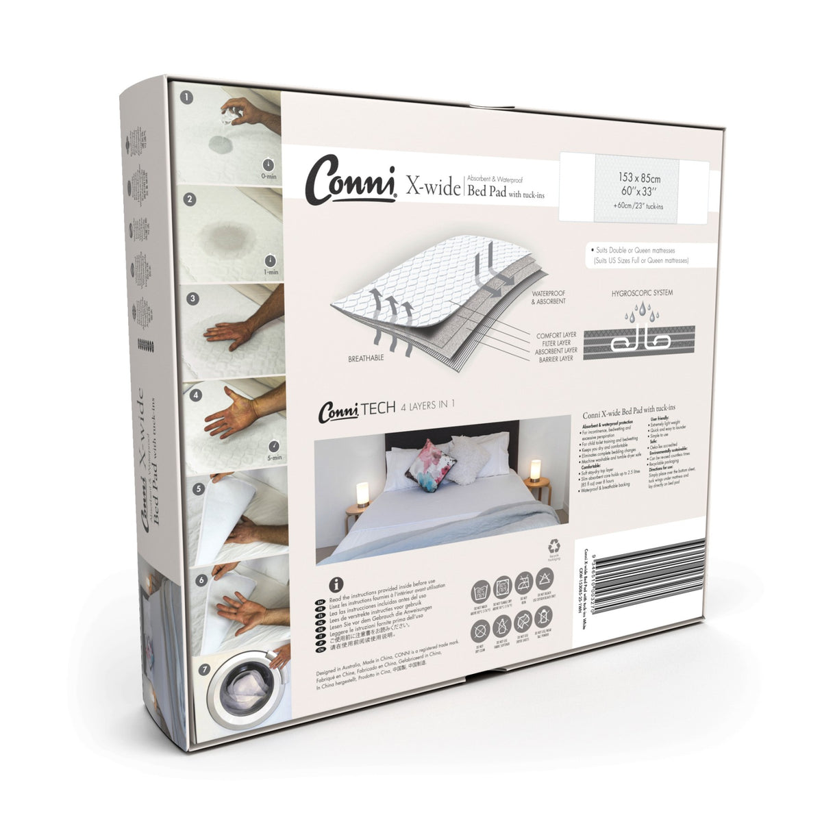 Conni X-Wide Bed Pad with Tuck-ins