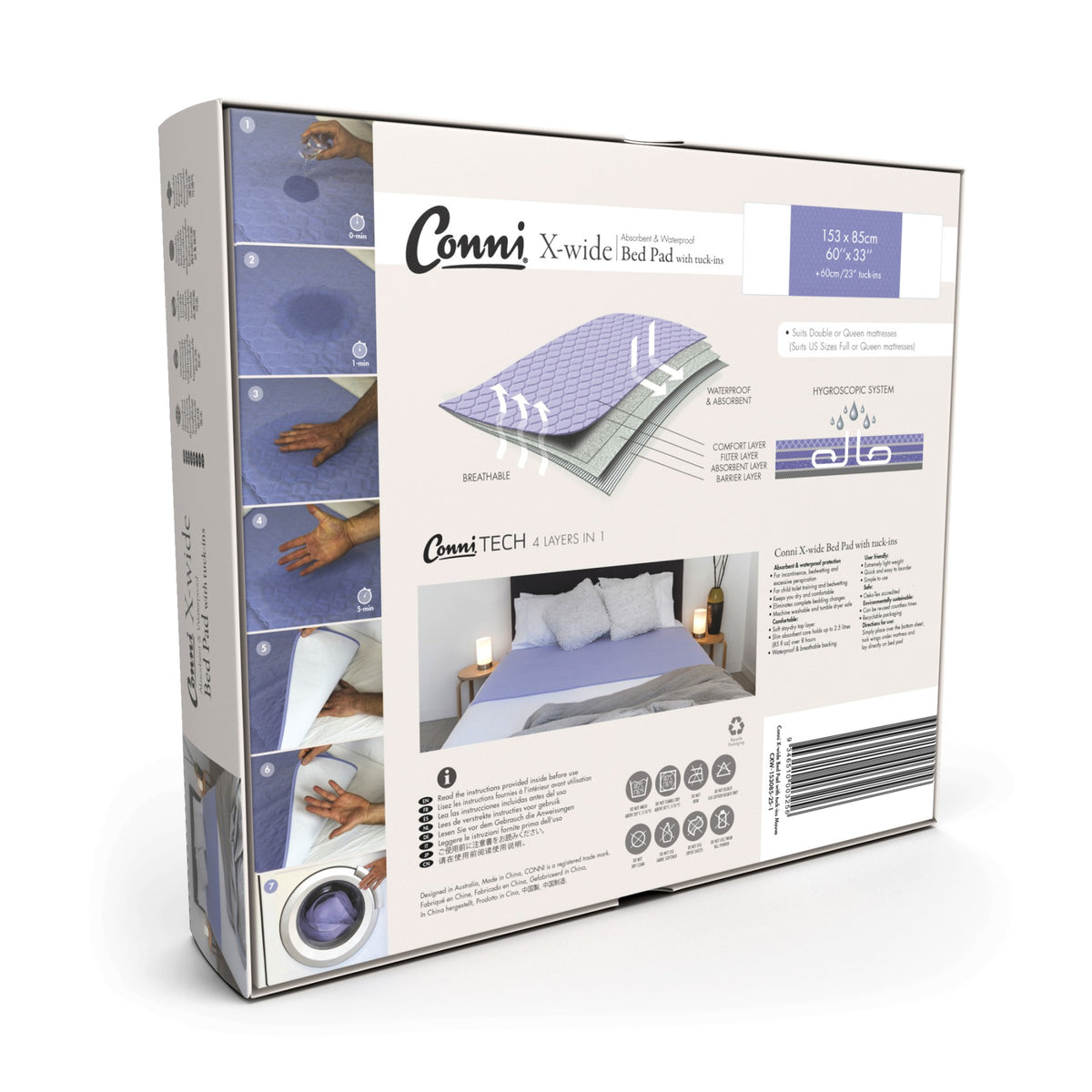 Conni X-Wide Bed Pad with Tuck-ins