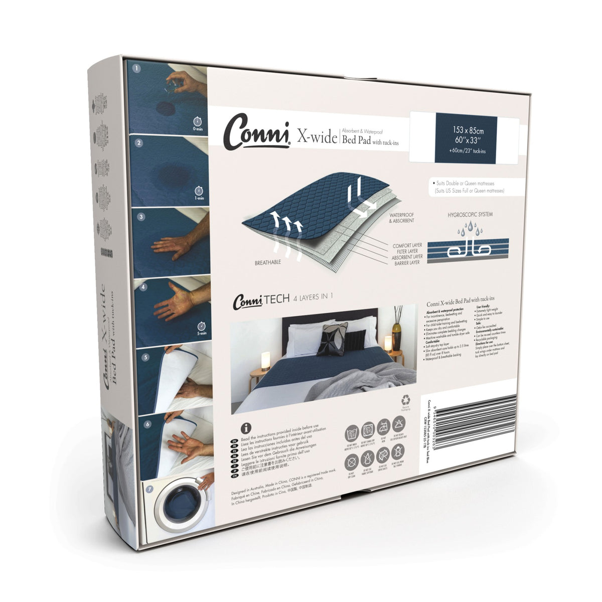 Conni X-Wide Bed Pad with Tuck-ins