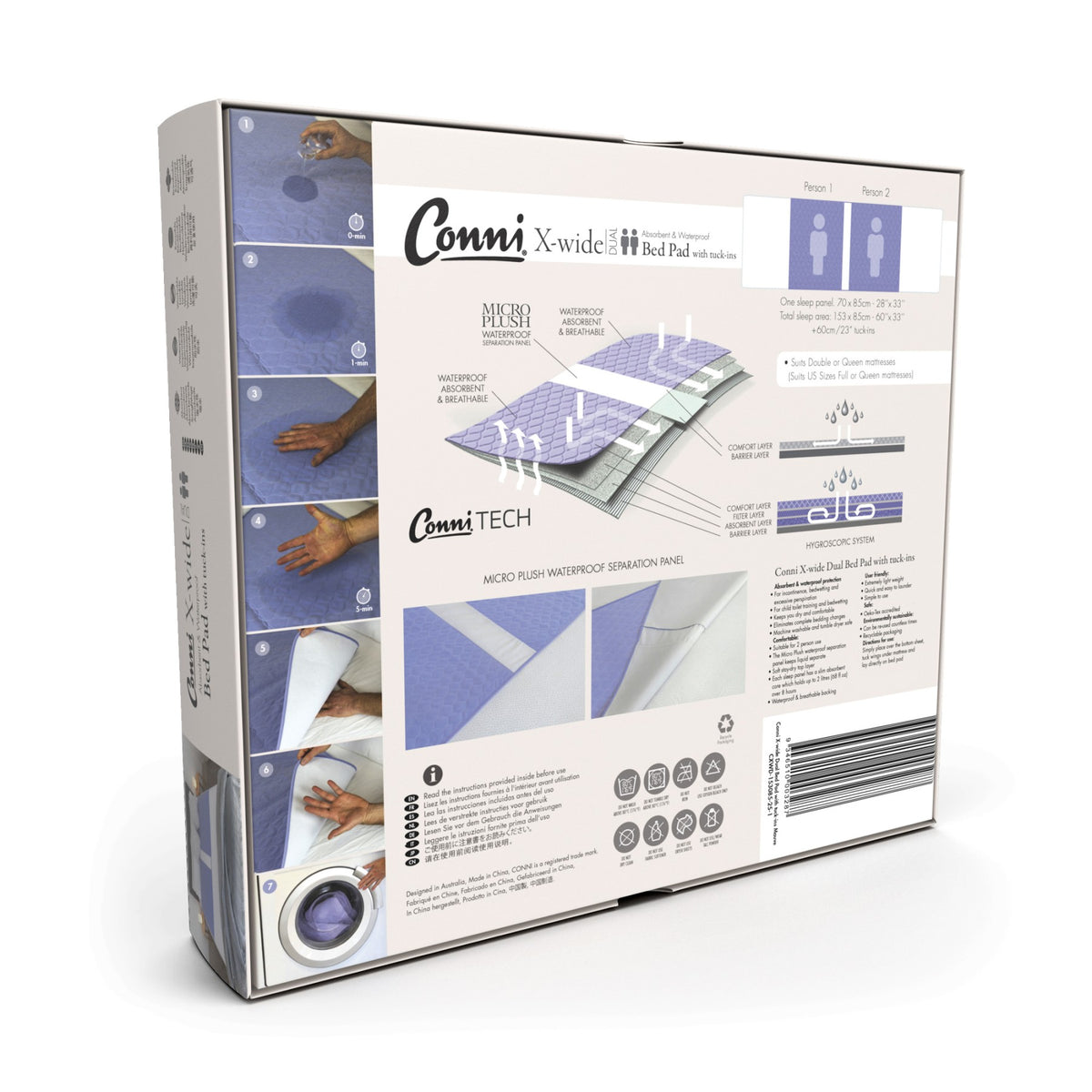 Conni X-Wide Dual Bed Pad with Tuck-ins