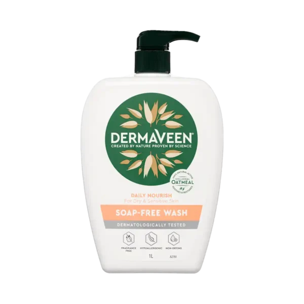 DermaVeen Daily Nourish Soap-Free Wash 1 Litre Pump