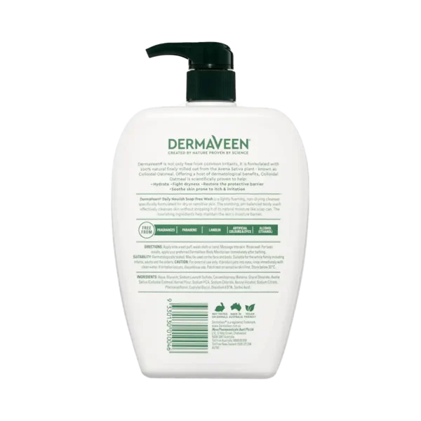 DermaVeen Daily Nourish Soap-Free Wash 1 Litre Pump