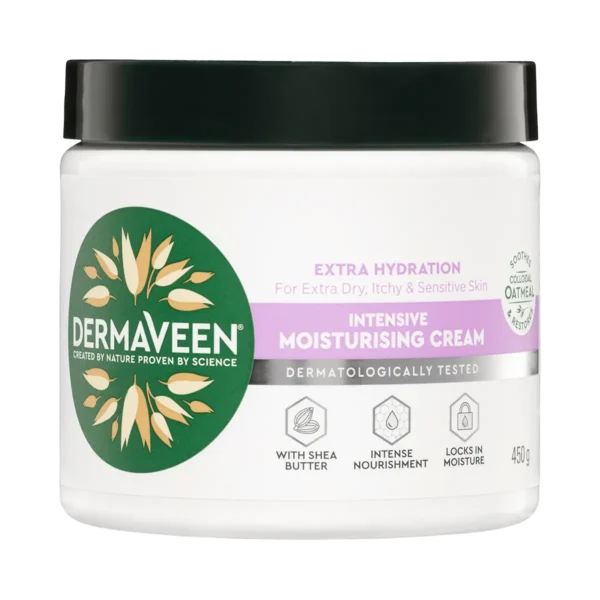 DermaVeen Extra Hydration Intensive Moisturising Cream 450g Tub