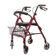 Livingstone Hi-Grade Aluminium Walking Frame Rollator with Handbrake and Basket
