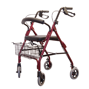 Livingstone Hi-Grade Aluminium Walking Frame Rollator with Handbrake and Basket