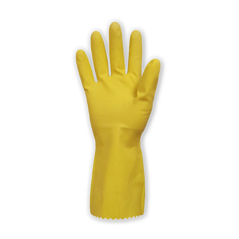 Bastion Flocklined Rubber Gloves - Yellow