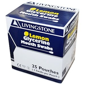 Lemon Glycerin Mouth Swab 3 per Sachet - Box of 25