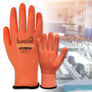 Bastion Granzin Cut 5 High Viz Orange PPE Gloves