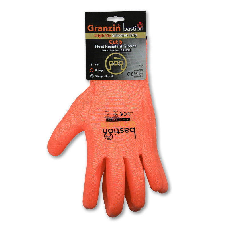 Bastion Granzin Cut 5 High Viz Orange PPE Gloves